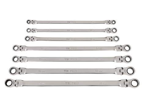 7-Piece Long Flex Ratcheting Box End Wrench Set | TEKTON