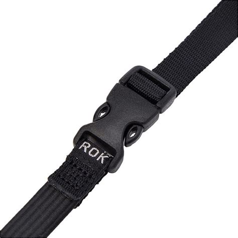 ROK Straps 16mm Adjustable Black with Silver Logo– Moto Central