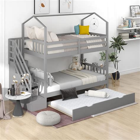 Harper & Bright Designs House Bed Bunk Beds Twin India | Ubuy