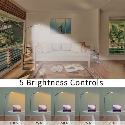 Syrinx 2 in 1 LED Floor, Desk Lamp, 5 Brightness Levels & 5 Colors ...