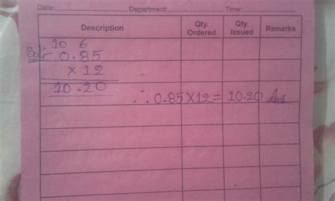 0.85 x 12 what is the answer - Brainly.in