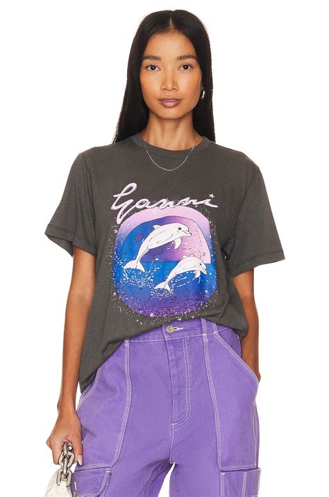 Ganni Relaxed Tshirt in Volcanic Ash | REVOLVE