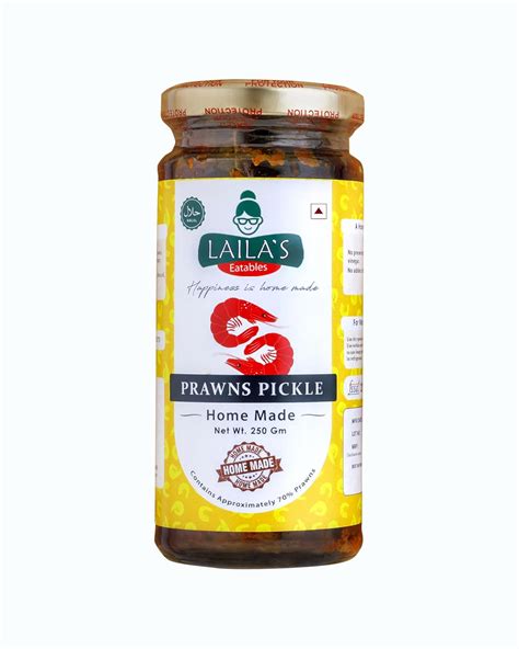 Laila's Eatables Authentic Kerala Style Homemade Prawns Pickle - 250 GM ...