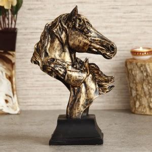 eCraftIndia Antique Finish Horse Couple Face Handcrafted Polyresin ...