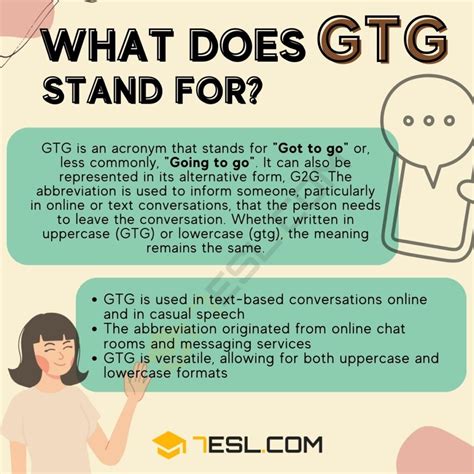 GTG Meaning, Origin and Examples • 7ESL