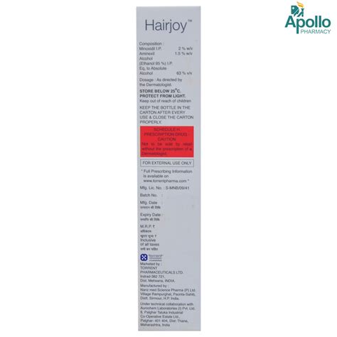 Hairjoy 2% Solution 60 ml Price, Uses, Side Effects, Composition ...