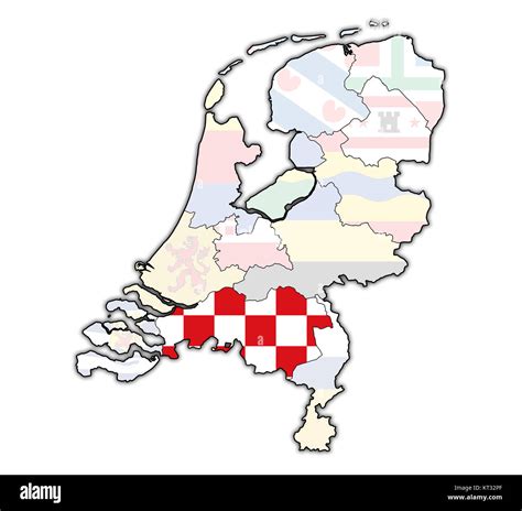 north brabant on map of provinces of netherlands Stock Photo - Alamy