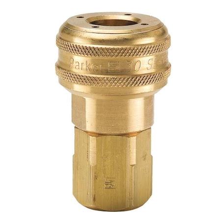 Parker Coupler Body, Brass, (Pneumatic) FNPT, 1/4" Pipe B33 | Zoro