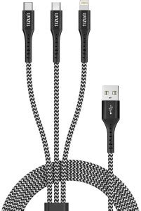 Tizum Micro USB Cable 1.2 m 3-in-1 Nylon Braided Unbreakable ...
