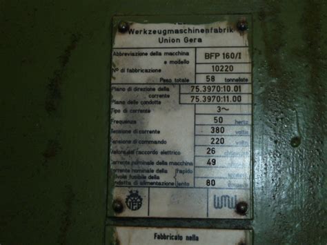 Horizontal Boring Mill Model: BFP 160/1 – Planet Machine