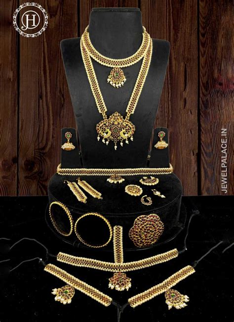 Jewel Palace Copper Multicolour Complete Set Bharatanatyam Jewellery w