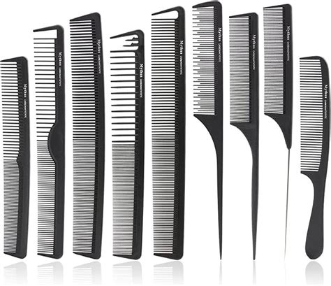 Amazon.com : CestoMen 9pcs Carbon Fiber Stylist Combs Set, Anti Static ...