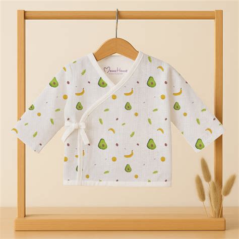 Organic Cotton Muslin Front Open Kimono Jhabla For New Born Baby | New ...