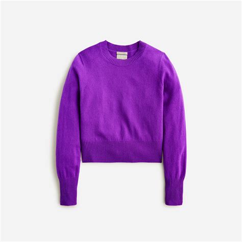 J.Crew: Cashmere Shrunken Crewneck Sweater For Women
