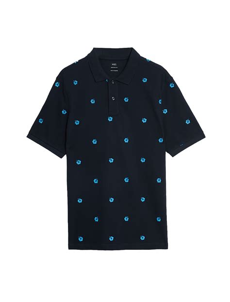 Buy Pure Cotton Embroidered Polo Shirt at Marks & Spencer