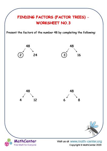 Image result for Math Factor Trees Worksheet