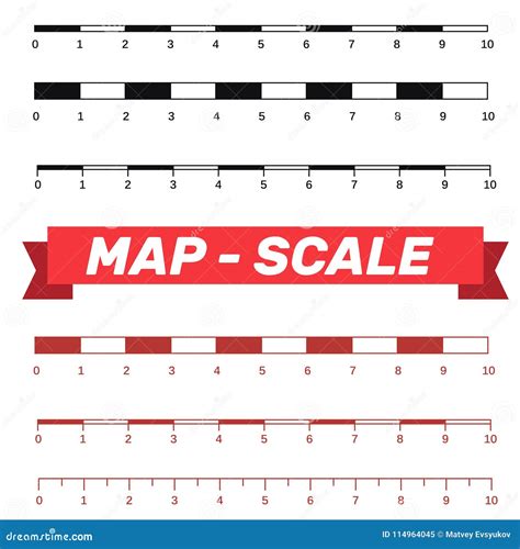 Map Scales Graphics for Measuring Distances. Scale Measure Map V Stock ...