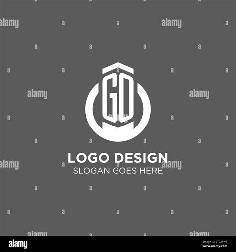 Initial GO circle round line logo, abstract company logo design ideas ...