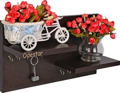 Redwud Ront Stylish Wooden Key Holder with Shelf Key Chain Holder for ...