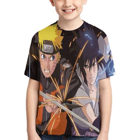 Buy Naruto and Sasuke Kids Youth Unisex T Shirt Fashion 3D Print Crew ...