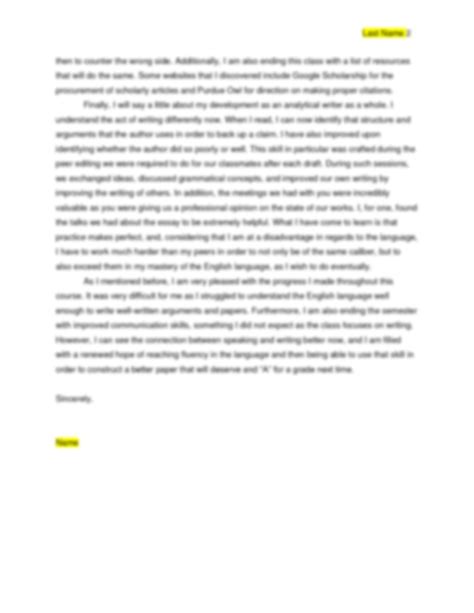 Image result for Reflection Letter Example