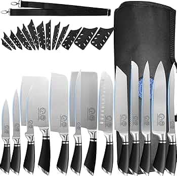 XYJ professional knife sets for master chefs, chef knife set with bag ...