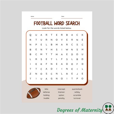 Football Word Search Football Word Search Game, Football Party Game,