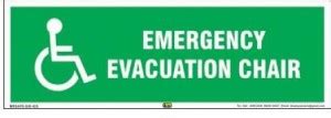 Mr. SAFE Emergency Evacuation Chair In PVC Sticker (12 Inch X 4 Inch ...