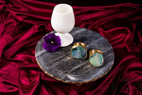 Buy NikkisPride Handmade Black Marble Cheese Platter Serving Tray with ...