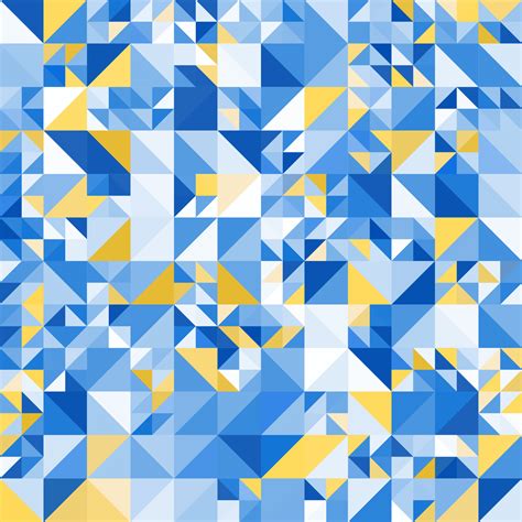 Trendy abstract geometric background with blue and yellow triangles ...