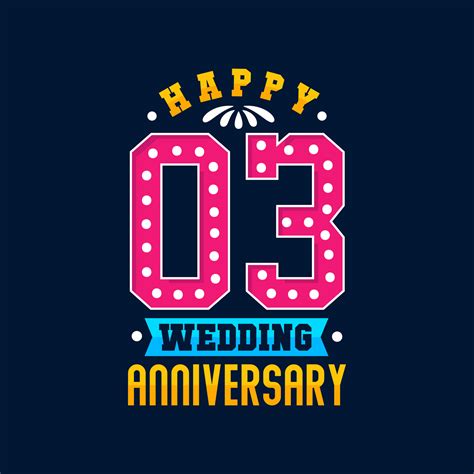 Happy 3rd Wedding Anniversary celebration 9681450 Vector Art at Vecteezy
