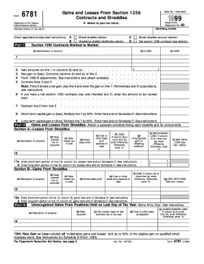 Fillable Online 1999 Form 6781. Gains and Losses From Section 1256 ...
