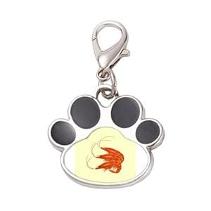 N/A Prawn Seafood Delicacy Shrimp Pet Tag Keychain Dog Cat ID : Amazon ...