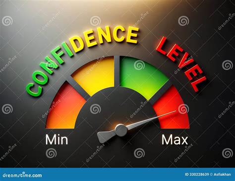 3d Illustration Rendering Gauge with Phrase Word Text Confidence Levels ...