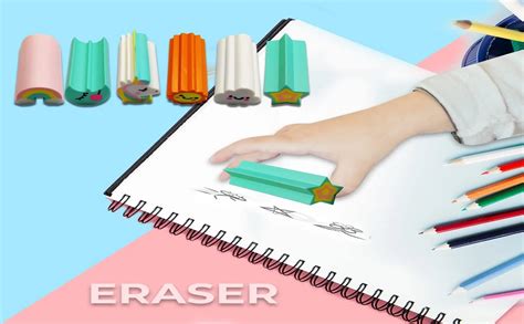 FunBlast Rainbow and Unicorn Erasers for Kids – Colorful Pencil Erasers ...