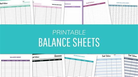 Bank Balance Sheet Printables - 16 FREE Bank Account Trackers