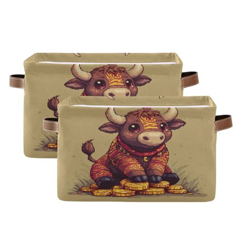 2PCS Square Storage Basket Home Storage Bins Bedroom Storage Basket Closet Storage Fashionable ...