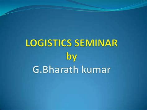 Image result for Logistics Lectures