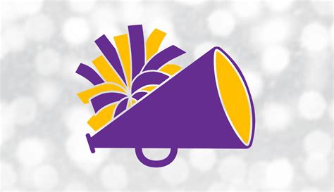 Sports Clipart: Purple & Gold Cheerleader Megaphone With Pom Pom for ...