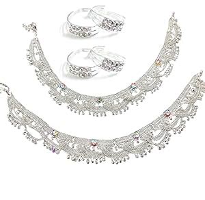 Qrown Exclusive anklets & toering Set (Bichua) 21 : Amazon.in: Fashion