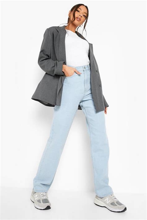 Basics High Waisted 90's Straight Jeans | boohoo