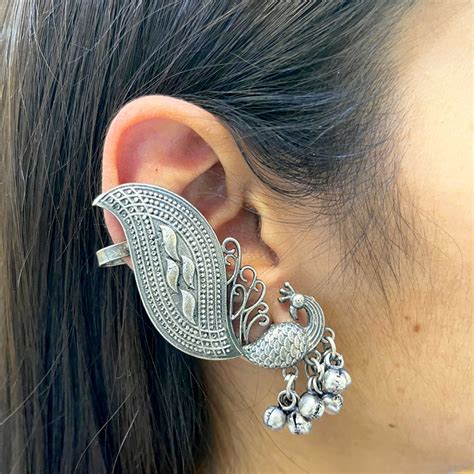 "Meshva"Silver Look Alike Earcuffs – The Beta Girl Jewellery