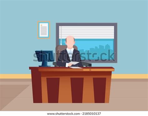 Headmaster Sitting Principals Room Monitor Front Stock Vector (Royalty ...
