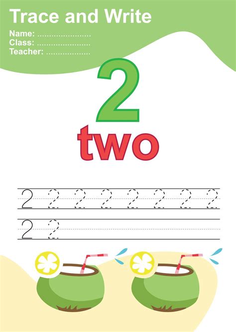 Trace and write number for children. Exercise for children to recognize the number. Educational ...