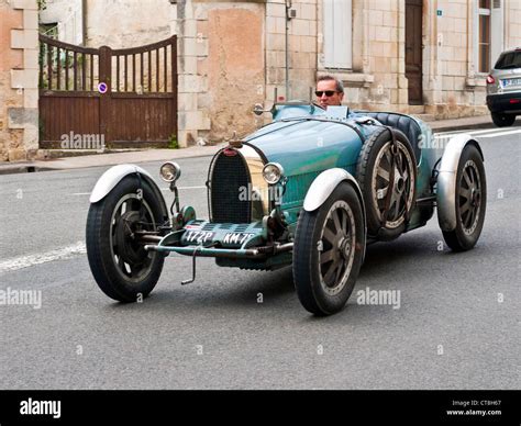 Old Bugatti Type 35 sports car on public road - France Stock Photo - Alamy