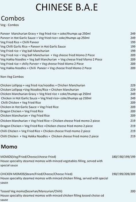 Menu at The Bay, Bengaluru, RMZ Ecospace Business Park
