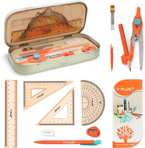 Geometry Set for Students, Math Protractor Compass with Rulers ...
