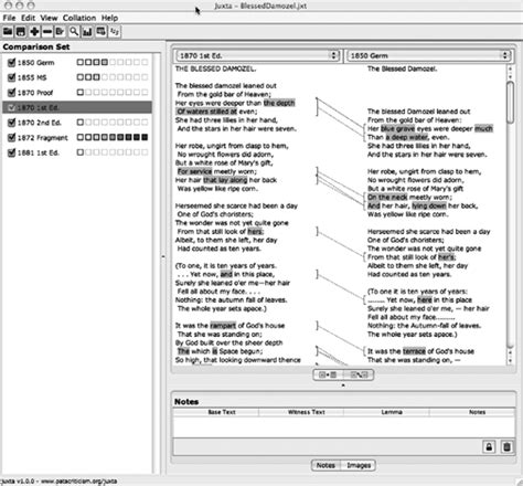 Figure 6.2 Screen shot of Juxta; a side-by-side comparison of the text ...