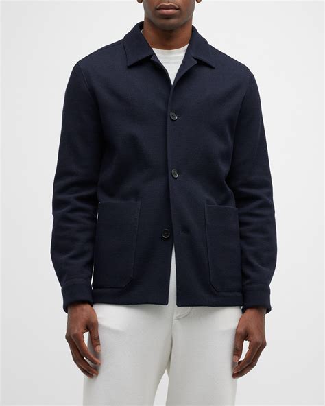 ZEGNA Men's Linen-Blend Chore Jacket | Neiman Marcus