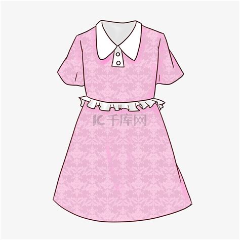 粉色女士连衣裙衣服插画素材图片免费下载-千库网